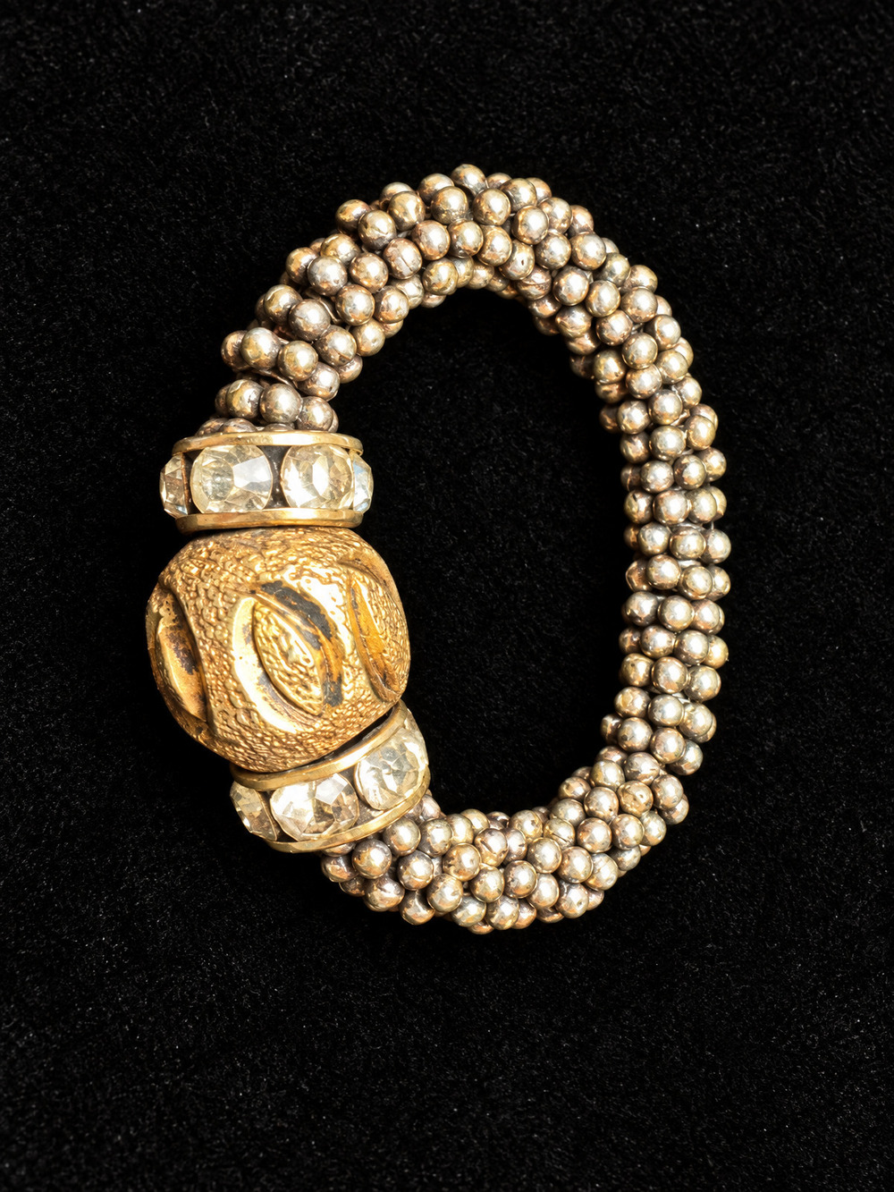 ⚜️ Stretch Ring | Beaded Band + Rhinestone Rose Center | Fits Most 💗